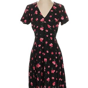 GAP Black Dress with Pink Floral Design